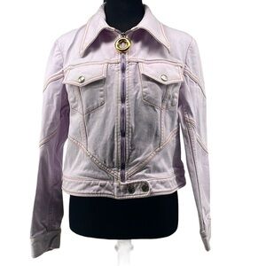 ELLERY jean jacket light purple full zip 100% cotton pastel spring summer coat